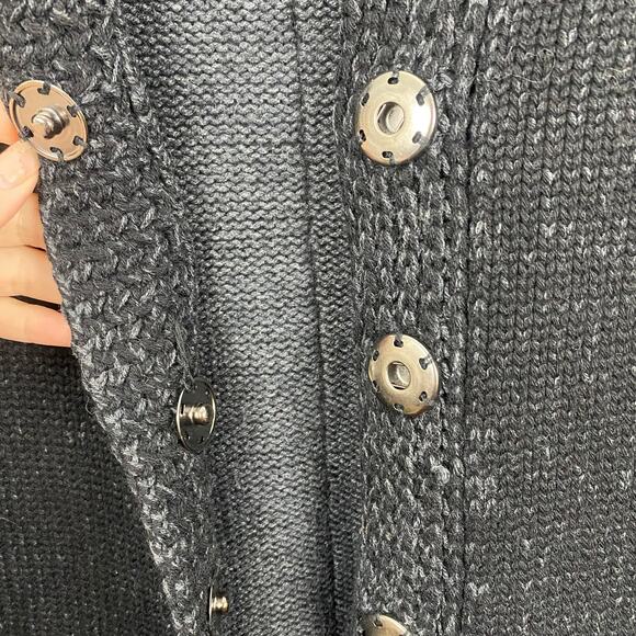 Margaret O’Leary Black Oversized Wool & Cashmere Button-Up Cardigan Sweater - S - Picture 12 of 14
